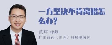 一方坚决不肯离婚怎么办?