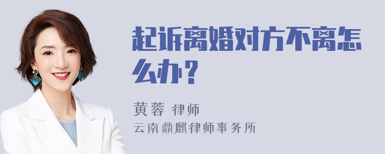 起诉离婚对方不离怎么办？