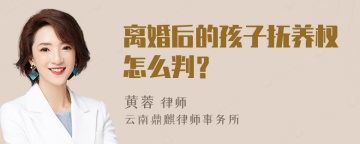 离婚后的孩子抚养权怎么判？