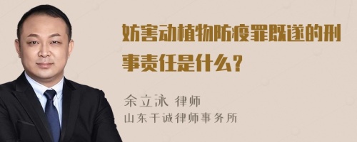 妨害动植物防疫罪既遂的刑事责任是什么？