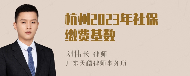 杭州2023年社保缴费基数