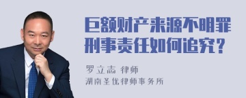 巨额财产来源不明罪刑事责任如何追究？