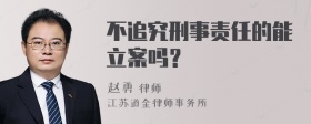 不追究刑事责任的能立案吗？