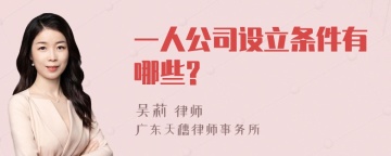 一人公司设立条件有哪些?