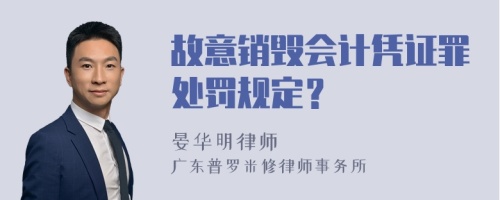 故意销毁会计凭证罪处罚规定？