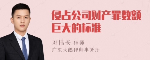 侵占公司财产罪数额巨大的标准