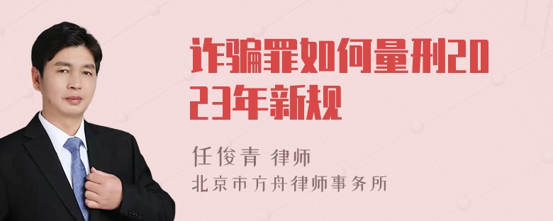 诈骗罪如何量刑2023年新规