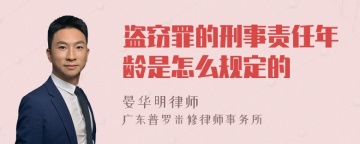 盗窃罪的刑事责任年龄是怎么规定的