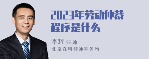 2023年劳动仲裁程序是什么