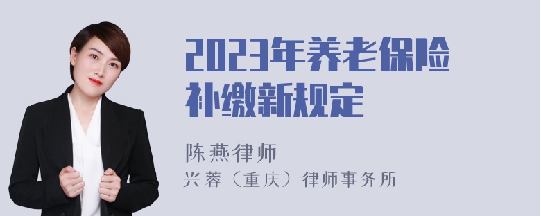 2023年养老保险补缴新规定