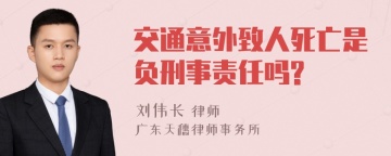 交通意外致人死亡是负刑事责任吗?