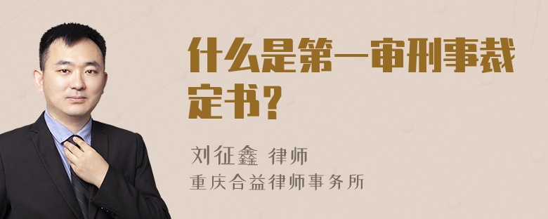 什么是第一审刑事裁定书？