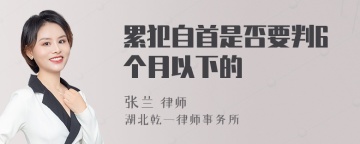 累犯自首是否要判6个月以下的