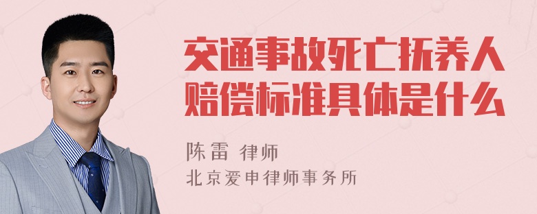 交通事故死亡抚养人赔偿标准具体是什么