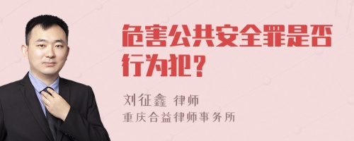 危害公共安全罪是否行为犯？