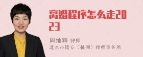 离婚程序怎么走2023