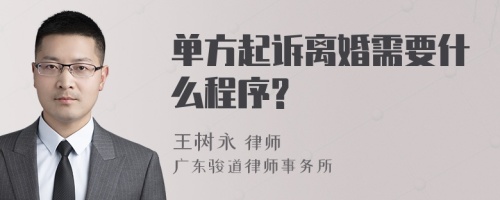 单方起诉离婚需要什么程序?