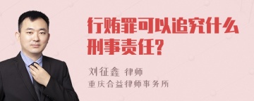 行贿罪可以追究什么刑事责任?