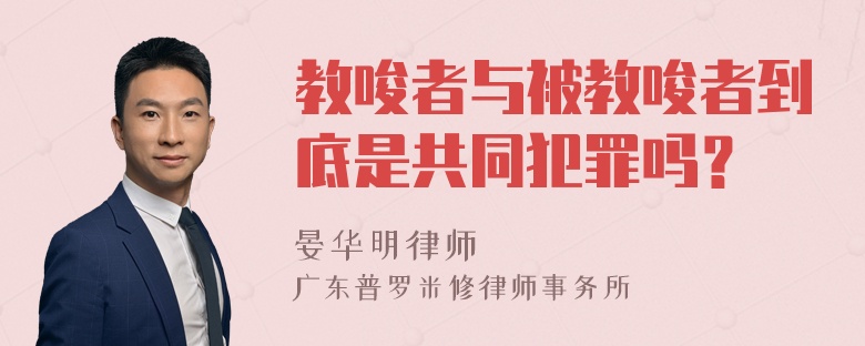 教唆者与被教唆者到底是共同犯罪吗？