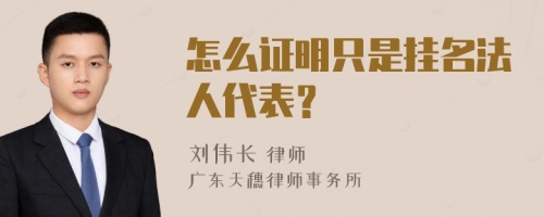 怎么证明只是挂名法人代表？