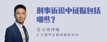 刑事诉讼中证据包括哪些？