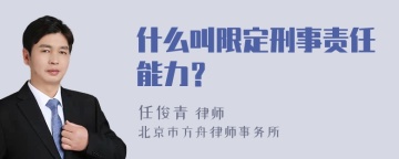 什么叫限定刑事责任能力？