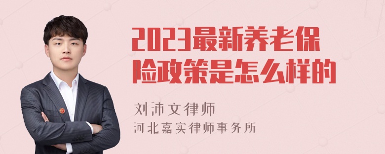 2023最新养老保险政策是怎么样的