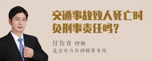 交通事故致人死亡时负刑事责任吗？