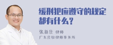 缓刑犯应遵守的规定都有什么？