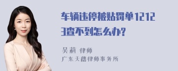 车辆违停被贴罚单12123查不到怎么办?