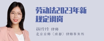 劳动法2023年新规定调岗