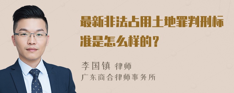 最新非法占用土地罪判刑标准是怎么样的？