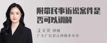 附带民事诉讼案件是否可以调解