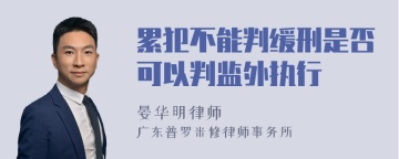 累犯不能判缓刑是否可以判监外执行