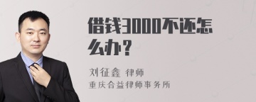 借钱3000不还怎么办？