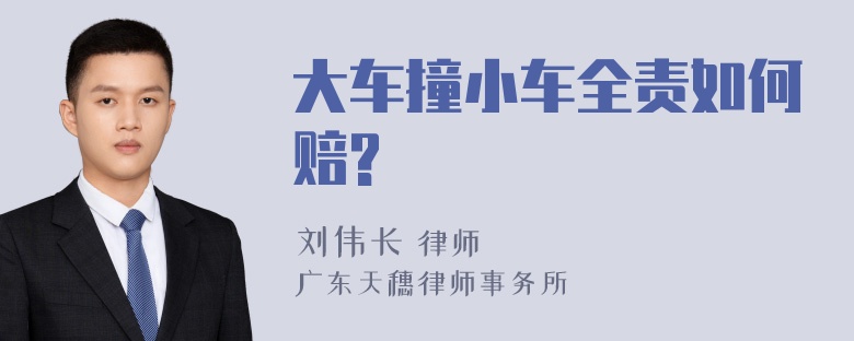 大车撞小车全责如何赔?