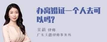 办离婚证一个人去可以吗?