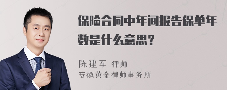 保险合同中年间报告保单年数是什么意思？