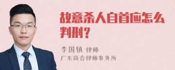 故意杀人自首应怎么判刑？