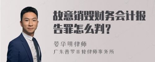 故意销毁财务会计报告罪怎么判？