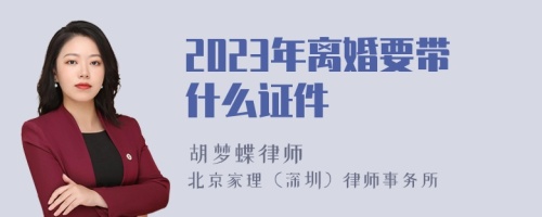 2023年离婚要带什么证件