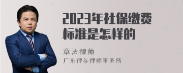 2023年社保缴费标准是怎样的