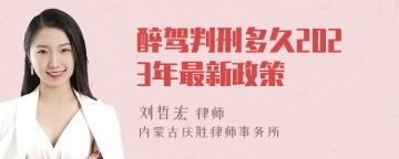 醉驾判刑多久2023年最新政策