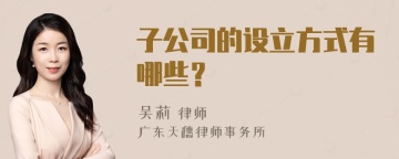 子公司的设立方式有哪些？