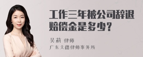 工作三年被公司辞退赔偿金是多少？