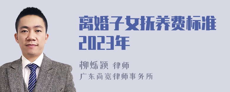 离婚子女抚养费标准2023年