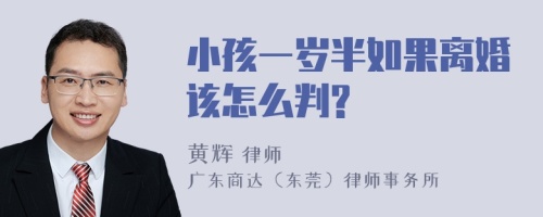 小孩一岁半如果离婚该怎么判?