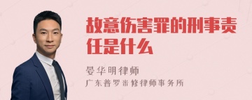 故意伤害罪的刑事责任是什么