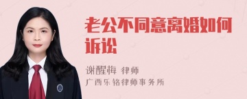 老公不同意离婚如何诉讼