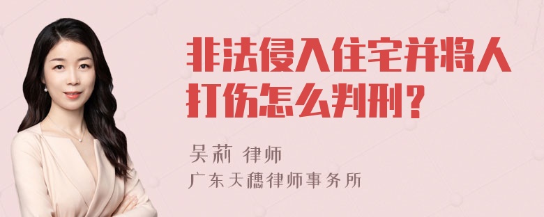 非法侵入住宅并将人打伤怎么判刑？